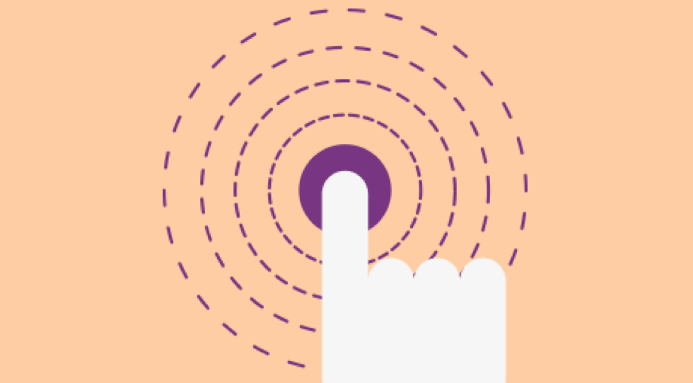Image shows a finger pressing a button