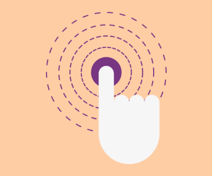 Image shows a finger pressing a button